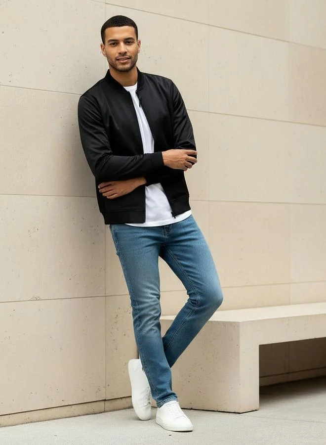 سبلاش فيڤ Men Bomber Jacket with Zip Closure
